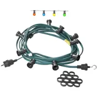 OEM Prikkabel feestverlichting 30 meter - 30 fittingen + 30 gekleurde LED