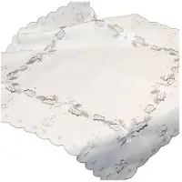 SoleVito Tafelkleed bloem grijs 85x85 cm