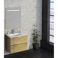 Wiesbaden Badmeubelset excellence sephia 80x60x46 cm eikenhout look