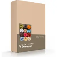 Romanette Hoeslaken Beige (Velours)-Lits-Jumeaux (160/180 x 200/210/220 cm)