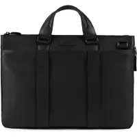 Piquadro Modus aktetas leer 42 cm Laptopvak zwart