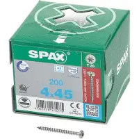 Spax 0207000400453 R 88093 Ruko m.Spitze/T-STAR VG Bolkop houtschroef 4 mm 45 mm T-STAR plus RVS A2 200 stuk(s)