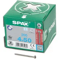Spax 0207000400503 R 88093 Ruko m.Spitze/T-STAR VG Bolkop houtschroef 4 mm 50 mm T-STAR plus RVS A2 200 stuk(s)
