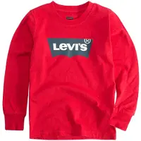 Levi's Kids T-shirt LIGHT BRIGHT MEET & GREET met logo rood/wit Meisjes Katoen Ronde hals - maat 116