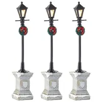 Luville Kerstfiguur Street lantern on foot set of 3