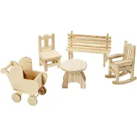Packlinq Mini Meubilair, h: 5,8-10,5 cm, triplex, 50stuks