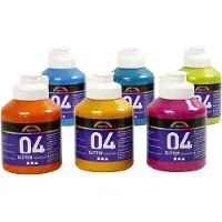 Packlinq A-Color acrylverf, kleuren assorti, 04 - glitter, 6x500ml