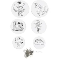 Packlinq Mobielen met motief, piraten en unicorns, d: 12+15+18 cm, 300 gr, wit, 20sets