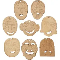Packlinq Maskers, afm 5,5-7 cm, dikte 4 mm, MDF, 24stuks