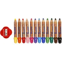 Packlinq Kleurpotloden, vulling: 6 mm, d: 13 mm, diverse kleuren, 12stuks, l: 10,5 cm