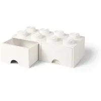 LEGO Opslag Met 2 Lades 8 Knoppen Wit - Speelgoedopbergers Polypropyleen White - 40061735