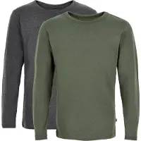 Minymo Bluse - 2er-Pack - Anthrazitgrau/Army - - 1 Jahr (80) - Blusen