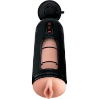 Pipedream Elite Mega Milker - vibrerende, penis-melkende kunstvagina (zwart)