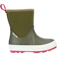 Winter-Grip Snowboot Junior Neo Welly Legergroen Rood-Schoenmaat 31
