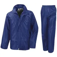 Result Regenpak winddicht kobalt blauw voor meisjes - Regenjas / regenbroek - Regenkleding voor kinderen L (134-146)