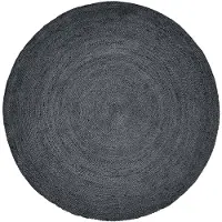 Nordal Jute rond vloerkleed - zwart