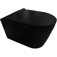 Boss & Wessing Wandcloset bws black 50x35x36.5 cm keramiek rimless mat zwart