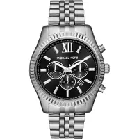Michael Kors Analoog horloge 'LEXINGTON' zwart / zilver