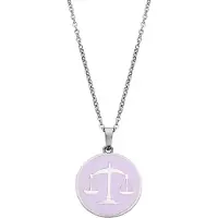CO88 Collection Stijlvolle Dames Zilveren en Roze Hanger Halsketting van CO88 Collectie 8CN-26094