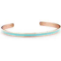 Key Moments 8KM B00543 Stalen Open Bangle One-size (60 x 50 x 4 mm) Roségoudkleurig / Groen