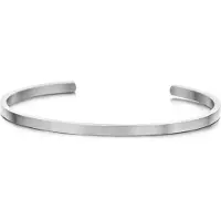 Key Moments 8KM-B00376 - Stalen open bangle - zirkonia - one-size - zilverkleurig