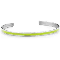Key Moments 8KM B00531 Stalen Open Bangle One-size (60 x 50 x 4 mm) Zilverkleurig / Groen