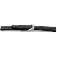 Claudio Calli Horlogeband F117 Leder Croco Zwart Gevuld 18x16 mm NFC
