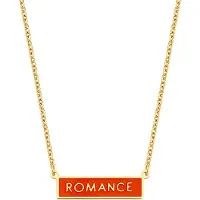Key Moments Color 8KM NE0007 Stalen Collier met Hanger Romance Lengte 40 + 5 cm Goudkleurig / Rood