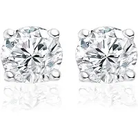 New Bling 9NB-0002 Zilveren oorstekers met ronde zirkonia 8 mm