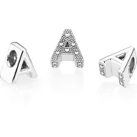 Pandora Bedel zilver Letter A 797455