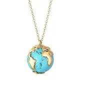 Elli - Halsketting - Dames met een wereldbol Howlith in 925 Sterling Zilver - Dames