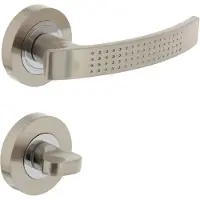Intersteel Deurkruk William op rozet met toilet-/badkamersluiting - nikkel mat