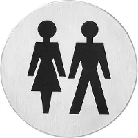 Intersteel pictogram dames- en herentoilet zelfklevend rond - RVS