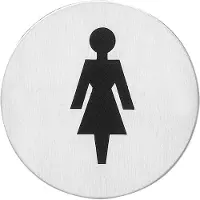 Intersteel pictogram damestoilet zelfklevend rond - RVS