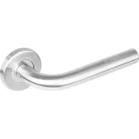 Intersteel Deurkruk | Recht op Geveerde Stalen Rozet met Nokken | 53X8MM | RVS | EN1906/4