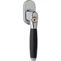 Intersteel | Raamkruk Ton 400 | Afsluitbaar op ovaal rozet | Chroom/Ebbenhout