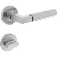 Intersteel Deurkruk Baustil op rozet met toilet-/badkamersluiting - RVS