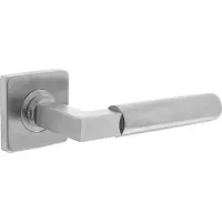 Intersteel Deurkruk | 0378 Bau-Stil op Rozet | Vierkant | Staal | met 7mm Nok | RVS