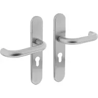 Intersteel Deurkruk Rond PC55 op schild rvs geborsteld sleutelgat