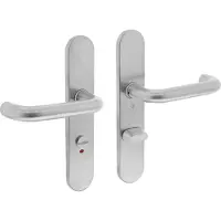 Intersteel Deurkruk Rond op schild met toilet-/badkamersluiting 63/8 mm - RVS
