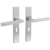 Intersteel Deurkruk Hoek 90gr op schild sleutelgat 56 mm rvs geborsteld