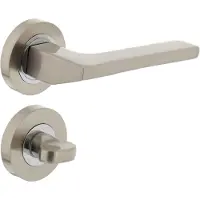 Intersteel Deurkruk Ben op rozet met toilet-/badkamersluiting - nikkel mat
