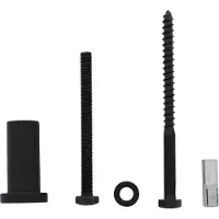Intersteel Set van 5 verlengde ronde steunen tbv rail schuifdeursysteem - mat zwart