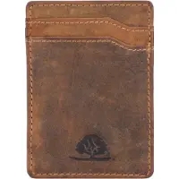 Green Burry GREENBURRY Leer kaarthouder Vintage Magic Wallet RFID Brown bruine
