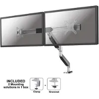 Newstar NM-D750DXSILVER 27'' Klem/doorvoer Zilver flat panel bureau steun