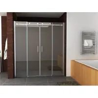 Wiesbaden Slide nis schuifdeur dubbel 1800 x 2000 x 8 mm nano helder glas/chroom