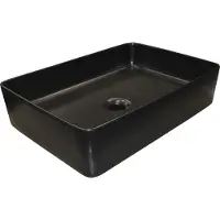 Wiesbaden Link opzetwastafel 35 x 50 x 12 cm keramiek mat zwart