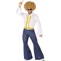 Atosa - Goudkleurig en jean disco kostuum voor mannen - XS / S (34 tot 36)