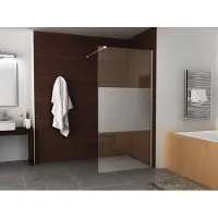 Wiesbaden Slim glasplaat 1000 x 2000 x 8 mm nano helder glas met melkglas middenband