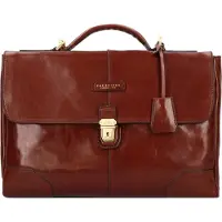 The bridge Vespucci aktetas leder 40 cm Laptopcompartiment bruin